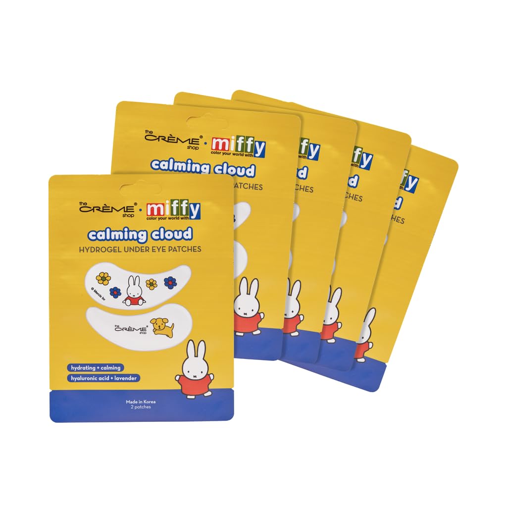 The Crème Shop x Miffy Calming Cloud Hydrogel Under Eye Patches - 5 Korean Skincare Eye Masks with Hyaluronic Acid & Lavender, for Dark Circles, Puffy Beauty & Personal Care The Crème Shop