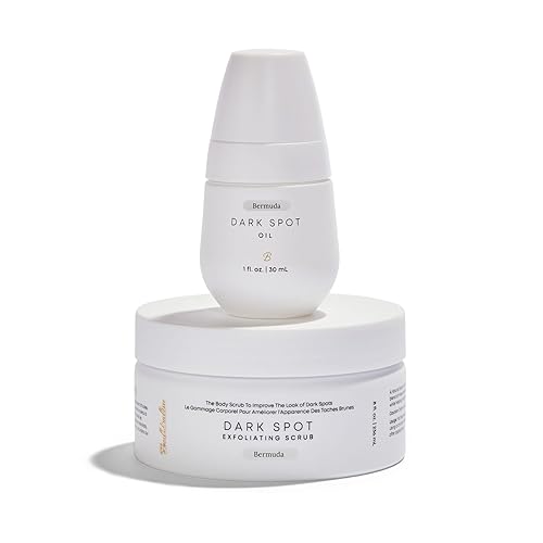 Bushbalm Dark Spots and Ingrown Hair 2 Step Routine - Rejuvenate and Nourish - Ingrown Hair Oil (30 ml) and Exfoliating Scrub (236 ml) - Bermuda Beauty & Personal Care Bushbalm