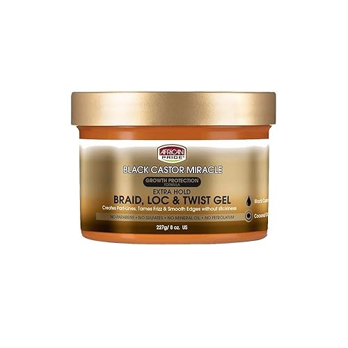 African Pride Black Castor Miracle Extra Hold Braid, Loc and Twist Gel, 8 oz Beauty & Personal Care African Pride