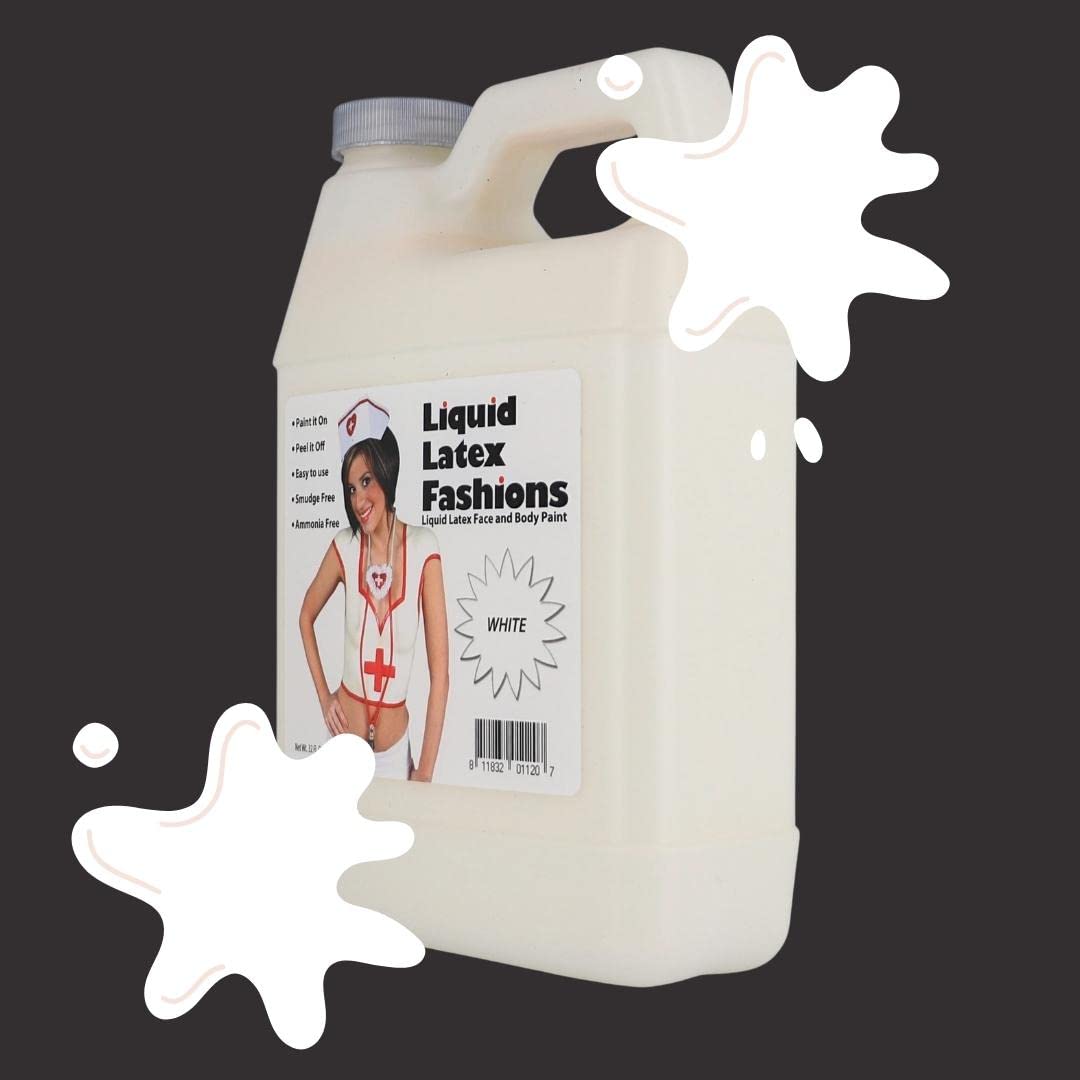 White 32 Oz - Liquid Latex Body Paint, Ammonia Free No Odor, Easy On and Off, Cosplay Makeup, Creates Professional Monster, Zombie Arts Beauty & Personal Care Liquid Latex Fashions