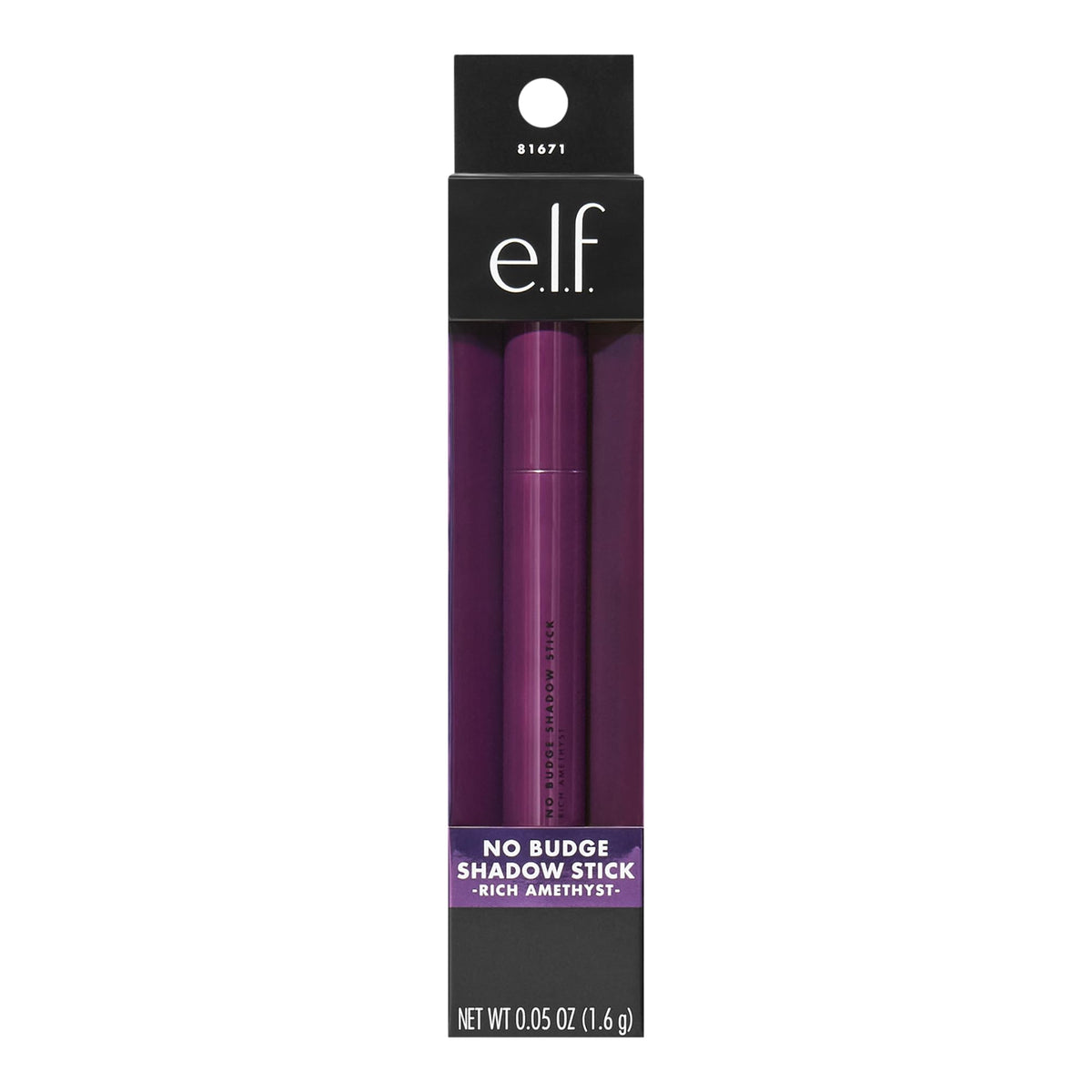 e.l.f. No Budge Shadow Stick, Longwear, Smudge-Proof Eyeshadow, Twist-up Design & Built-in Sharpener, Vegan & Cruelty-Free, Rich Amethyst Beauty & Personal Care e.l.f.