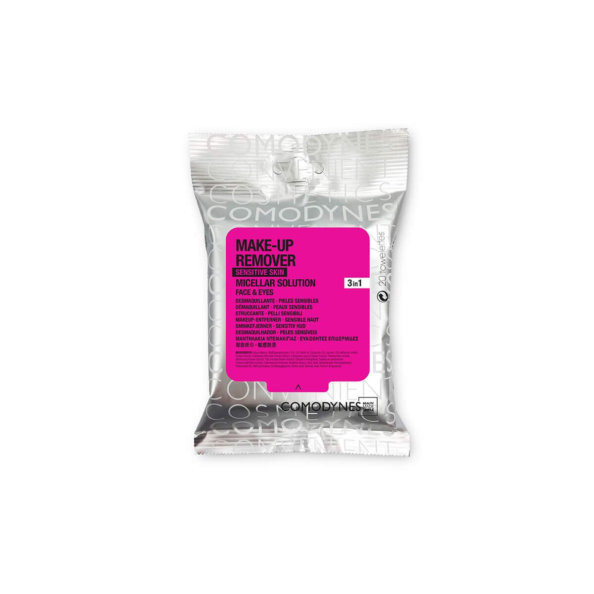 Comodynes Make Up Remover Towels for Face and Eyes, Oats (Sensitive skin) - 20 ea