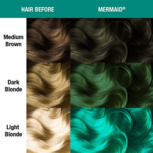 MANIC PANIC Classic Mermaid Semi Permanent Hair Color - Neon Ocean Blue Hair Dye for Women & Men That Lasts 4-6 Weeks - Vegan, Ammonia & Cruelty-Free Beauty & Personal Care MANIC PANIC