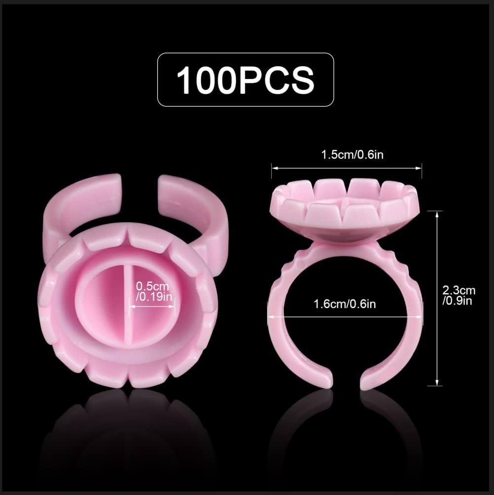 Burboeiy 100PCS Glue Rings Lash Rings for Glue Glue Rings for Eyelash Extensions Eyelash Glue Holder Lash Glue Rings Smart Glue Cups Beauty & Personal Care Burboeiy