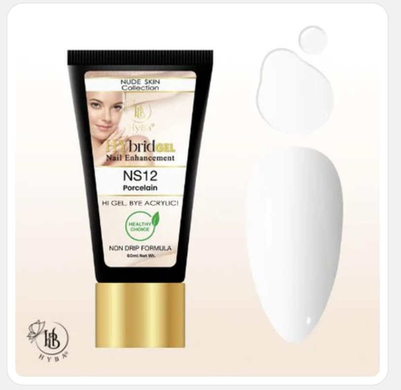 HyGEL Hybrid Nail Gel, Nude Skin Collection SINGLES, 60ml (Porcelain, NS12)