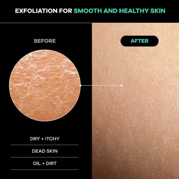 Dermasuri - Deep Exfoliating Back Scrubber - Bath & Shower Back Scrub - Body Exfoliator Scraper Tool - Deep Exfoliation Body Cleaner for Shower - 27" Beauty & Personal Care MarvelsAura