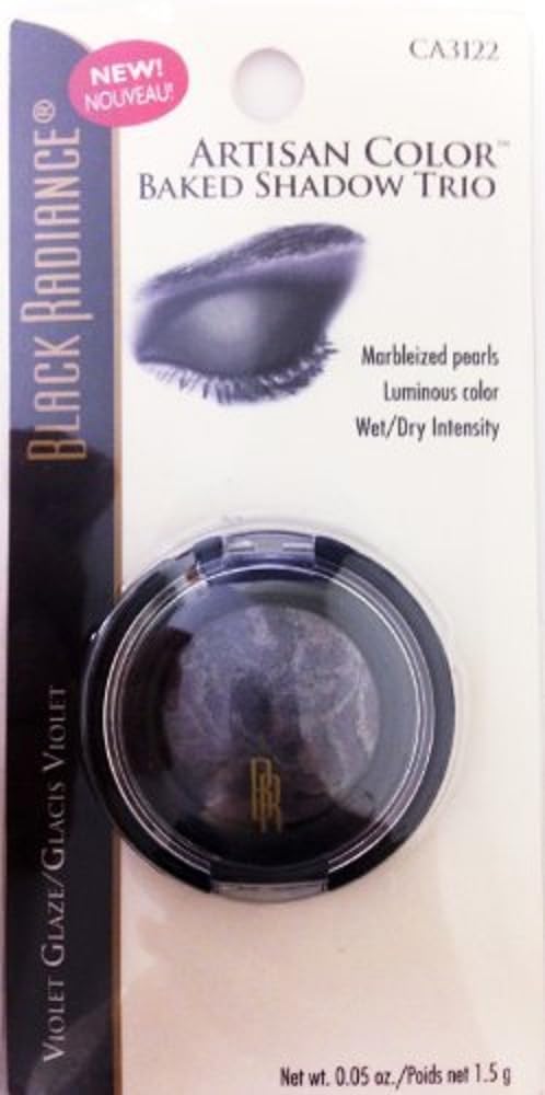Black Radiance Artisan Color Baked Eyeshadow Trio Marbleized Pearls Luminous Color Wet/dry Intensity Ca3122 Violet Glaze Beauty & Personal Care Black Radiance