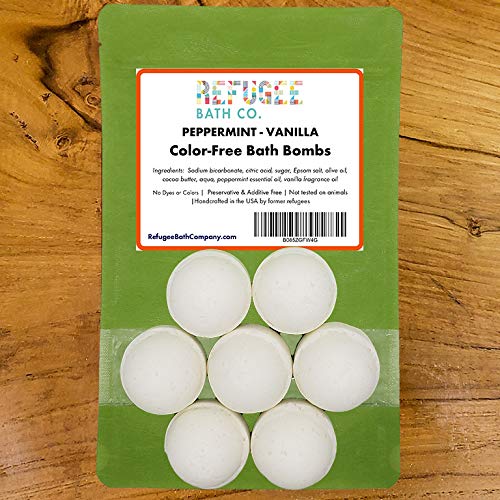 Color-Free Bath Bombs 7 Pack | 2.5 oz. Each | Cocoa Butter and Plant-Based Ingredients with No Dyes of Any Kind | Support Refugee Employment in USA… Beauty & Personal Care Refugee Bath Co.