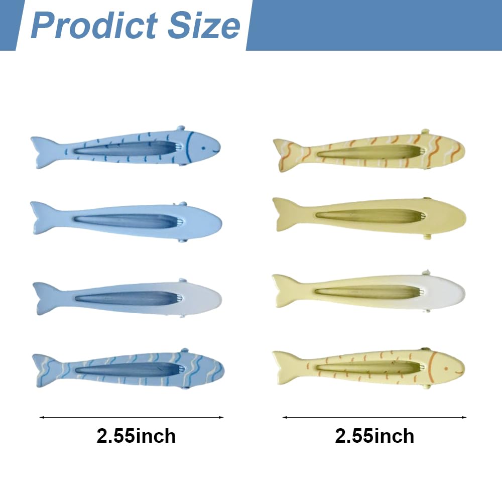 16pcs Fish Hair Clips For Women Cute Fish Hair Pins Non Slip Hair Barrettes Alligator Clips For Short Girls Long Hair Accessories