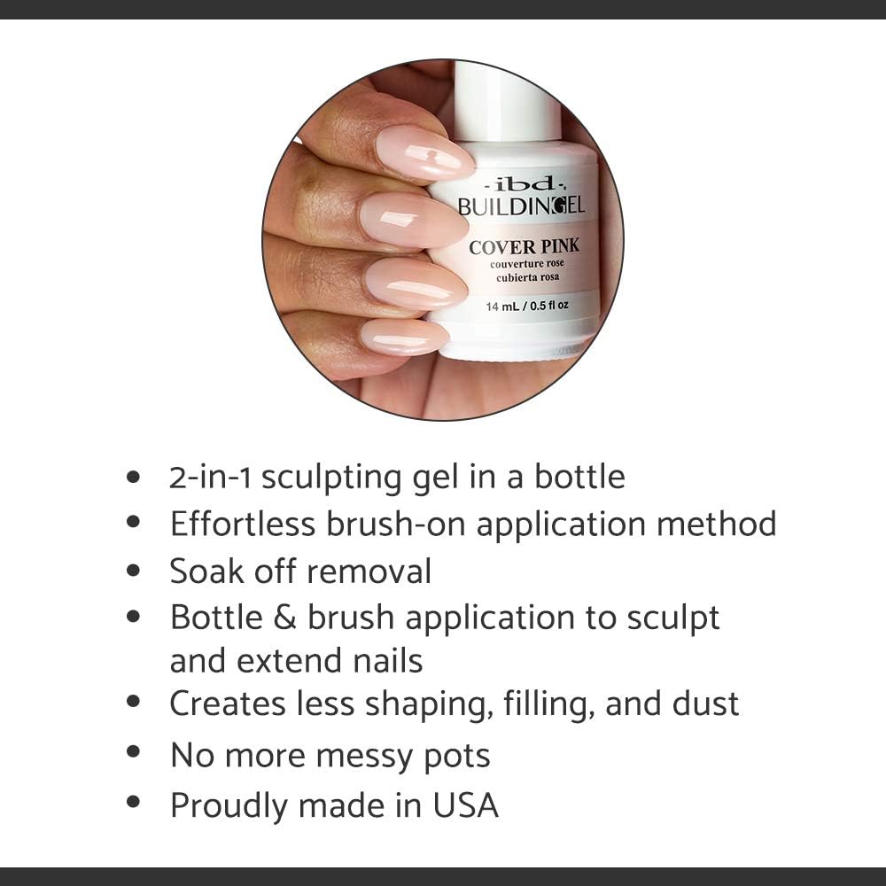 IBD Building Gel, Hard Gel Nail Extension, Cover Pink, 0.5 oz Beauty & Personal Care IBD