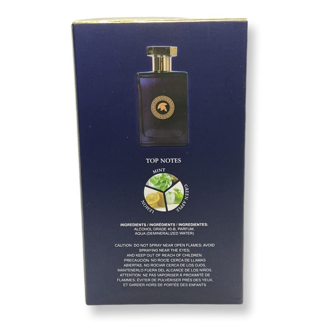 United Scents WARRIOR BLUE pour homme Eau de Parfum - 3.4 Fl Oz Fragrance for Men - Top Notes: Mint, Green Apple and Lemon Beauty & Personal Care United Scents