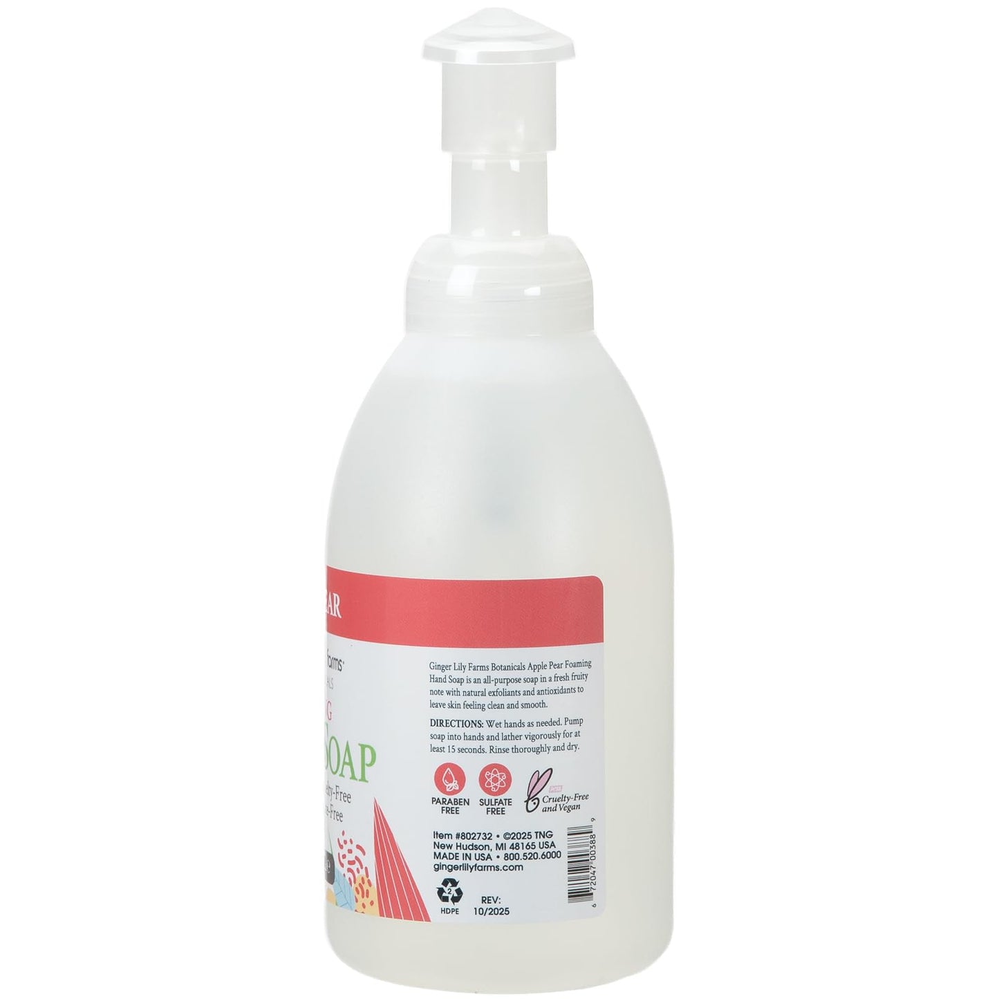 Ginger Lily Farms Botanicals All-Purpose Foaming Hand Soap Refill, 100% Vegan & Cruelty-Free, Apple Pear Scent, 20 Fl Oz (Pack of 8) Beauty & Personal Care Ginger Lily Farms