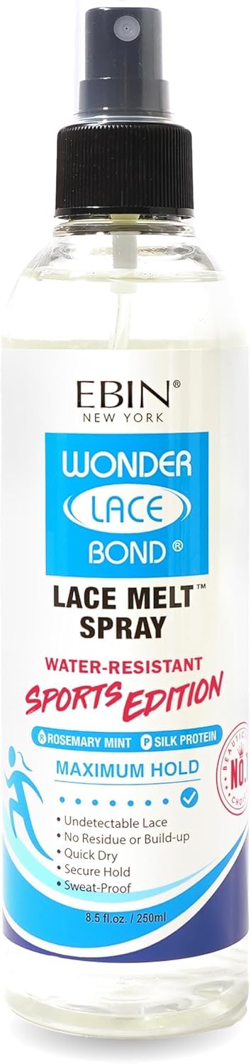 EBIN NEW YORK Wonder Lace Bond Melt Spray 8 Fl Oz Sports Edition - Melting Spray for Lace Wigs with Strong Hold - Rosemary Mint for Scalp Comfort Beauty & Personal Care EBIN NEW YORK