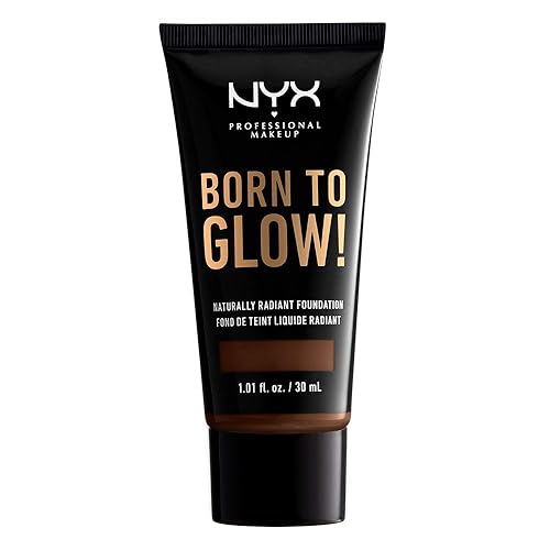 NYX PROFESSIONAL MAKEUP Born To Glow Naturally Radiant Foundation, Medium Coverage - Warm Walnut Beauty & Personal Care NYX PROFESSIONAL MAKEUP
