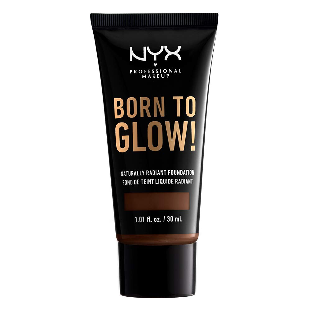 NYX PROFESSIONAL MAKEUP Born To Glow Naturally Radiant Foundation, Medium Coverage - Warm Walnut Beauty & Personal Care NYX PROFESSIONAL MAKEUP