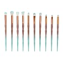MIPPER 10pcs Diamond Handle Eye Makeup Brushes?Eyebrow Eye shadow Eyeliner Nasal shadow Cosmetics Brush Tool (green+coffee) Beauty & Personal Care MIPPER
