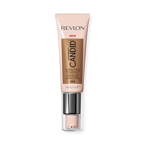 Revlon PhotoReady Candid Natural Finish Foundation, with Anti-Pollution, Antioxidant, Anti-Blue Light Ingredients, 530 Pecan, 0.75 fl. oz. Beauty & Personal Care REVLON