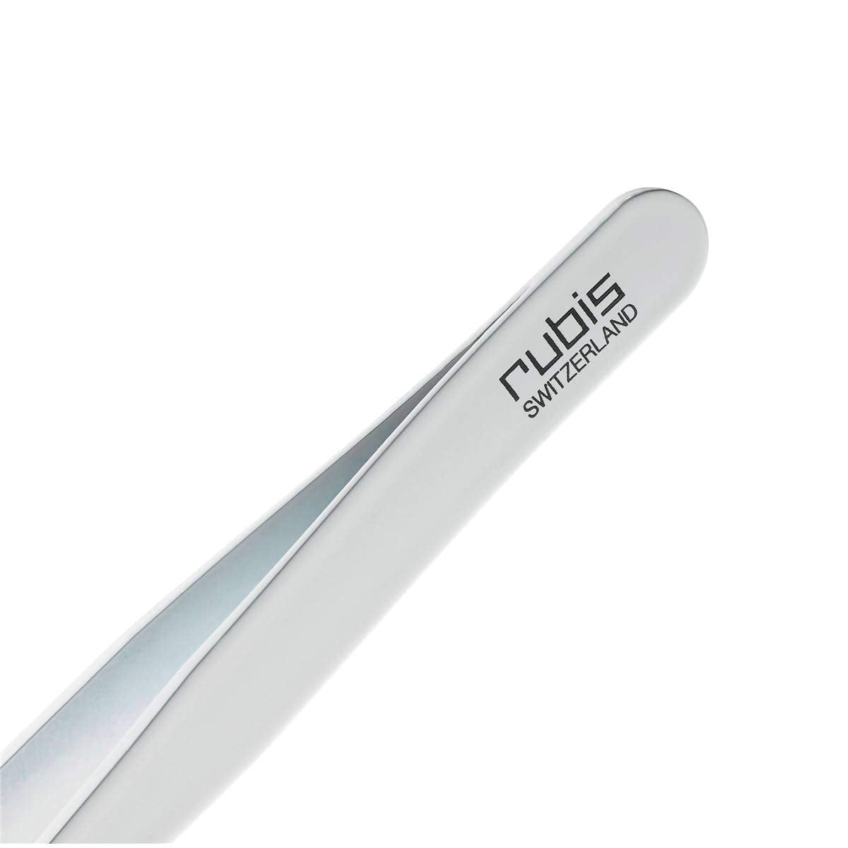 Rubis Classic Techno Stainless Steel Tweezers for Precise Eyebrows and Hair Removal Slanted Polymer Tips, 1KS105, White,Rubis Switzerland Swiss Made Beauty and Personal Care Rubis