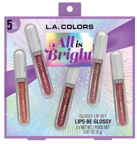 L.A. COLORS All Is Bright 5pc Glossy Lip Set, Lips Be Glossy, 1 Fl Oz (Pack of 1) Beauty & Personal Care L.A. COLORS