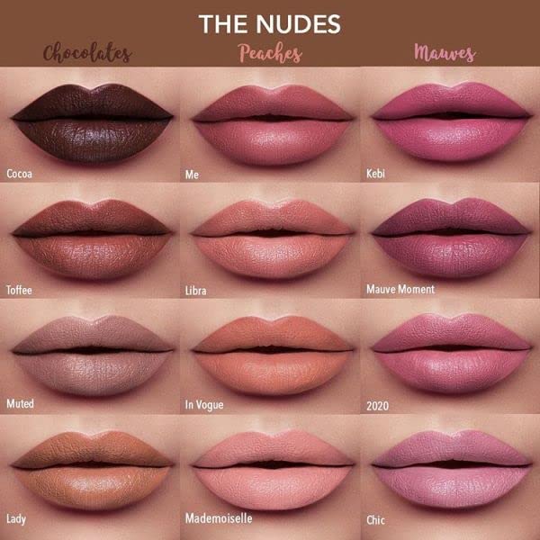 Juvia's Place The Nude Velvety Matte Lipstick Muted - Nude Velvety Long-lasting Rich-Color Lip Makeup, Creamy Lipstick with Matte Finish, Beauty & Lip Beauty & Personal Care Juvia's Place