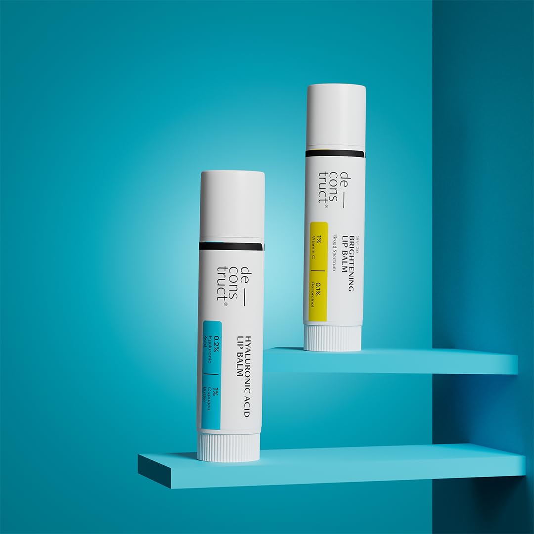 Deconstruct Bright & Hydrate Lip Duo - 1% Vitamin C & 0.1% Resorcinol And 0.2% Hyaluronic Acid & 1% Cupuacu Butter - Lip Balm For Women And Men - 4Gm Beauty and Personal Care De - cons truct