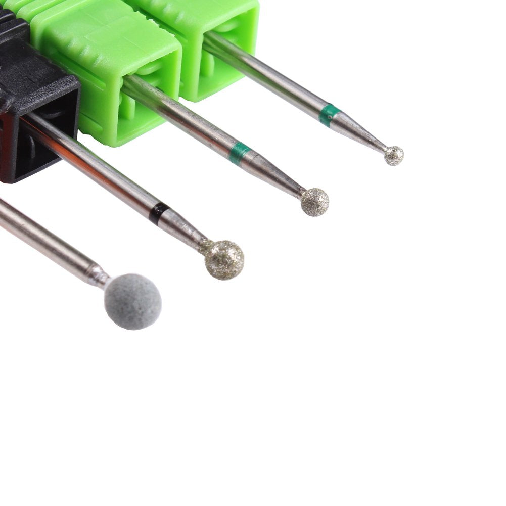 MZCMSL 4PCS Cuticle Clean Drill Bit Diamond Nail Bit Ball Head Stone File Manicure Pedicure Nail Art Tools Beauty & Personal Care MZCMSL