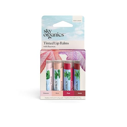 Sky Organics Tinted Lip Balms with Beeswax and a Rich Nourishing Blend of Plant Oils, Moisturizing Lip Balm to Lock In Moisture and Add A Sheer Wash Beauty & Personal Care Sky Organics