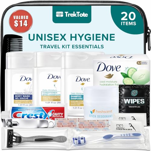 TrekTote 20 Piece Unisex Travel Hygiene Kit with Toiletries & Personal Care Essentials, TSA-Compliant, Individual and Bulk Packs Available Beauty and Personal Care TREKTOTE Default Title