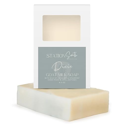 Station South Collective Dixie Goat Milk Soap Bar - Moisturizing & Gentle Body Soap for Sensitive Skin, Hydrating Cleanse with Shea Butter, Lavender Beauty & Personal Care Station South Collective