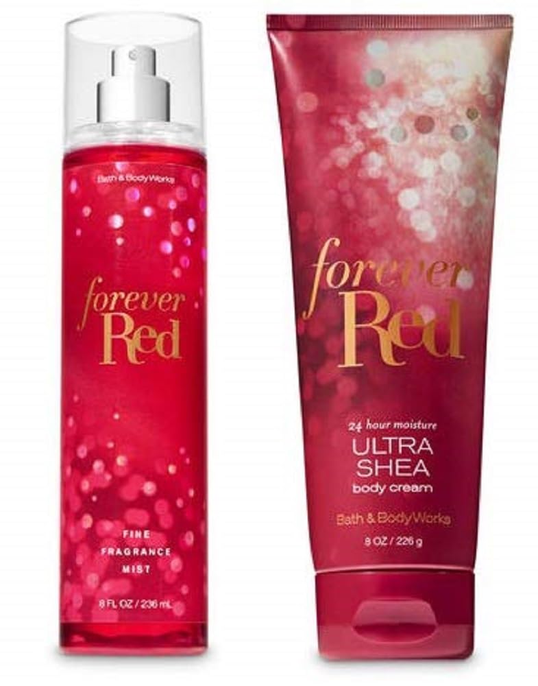 Bath & Body Works Forever Red Set - Fine Fragrance Mist and Ultra Shea Body Cream - Full Size - Packaging Varies Beauty & Personal Care Bath & Body Works