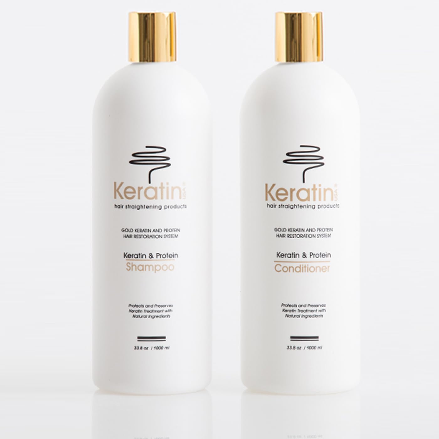 Gold Keratin Protein Shampoo and Conditioner 33.8 oz Duo Beauty & Personal Care KERATIN USA HAIR STRAIGHTENING PRODUCTS
