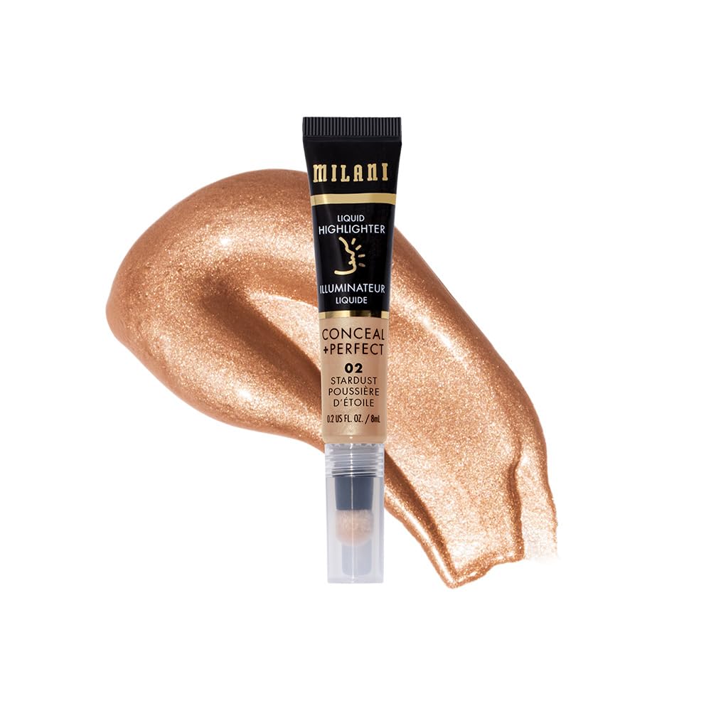 Milani Conceal + Perfect Liquid Highlighter for Added Glow, Face Lift Collection- Stardust, 02 Stardust, 0.20 Fl Oz (Pack of 1)
