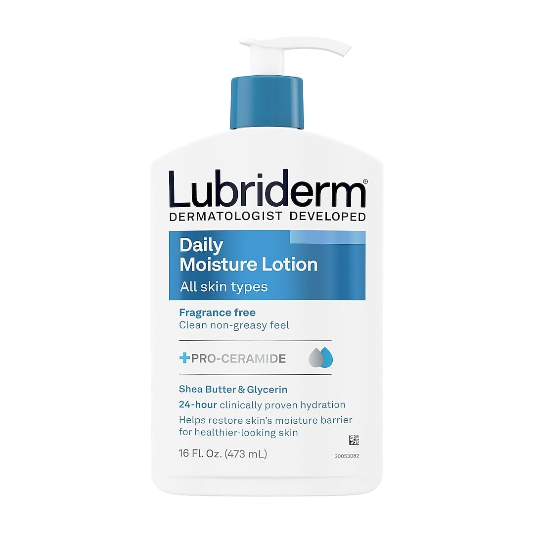 Lubriderm Daily Moisture Hydrating Unscented Body Lotion with Vitamin B5 for Normal to Dry Skin, Non-Greasy and Fragrance-Free Lotion. 16 fl. oz Beauty & Personal Care Lubriderm