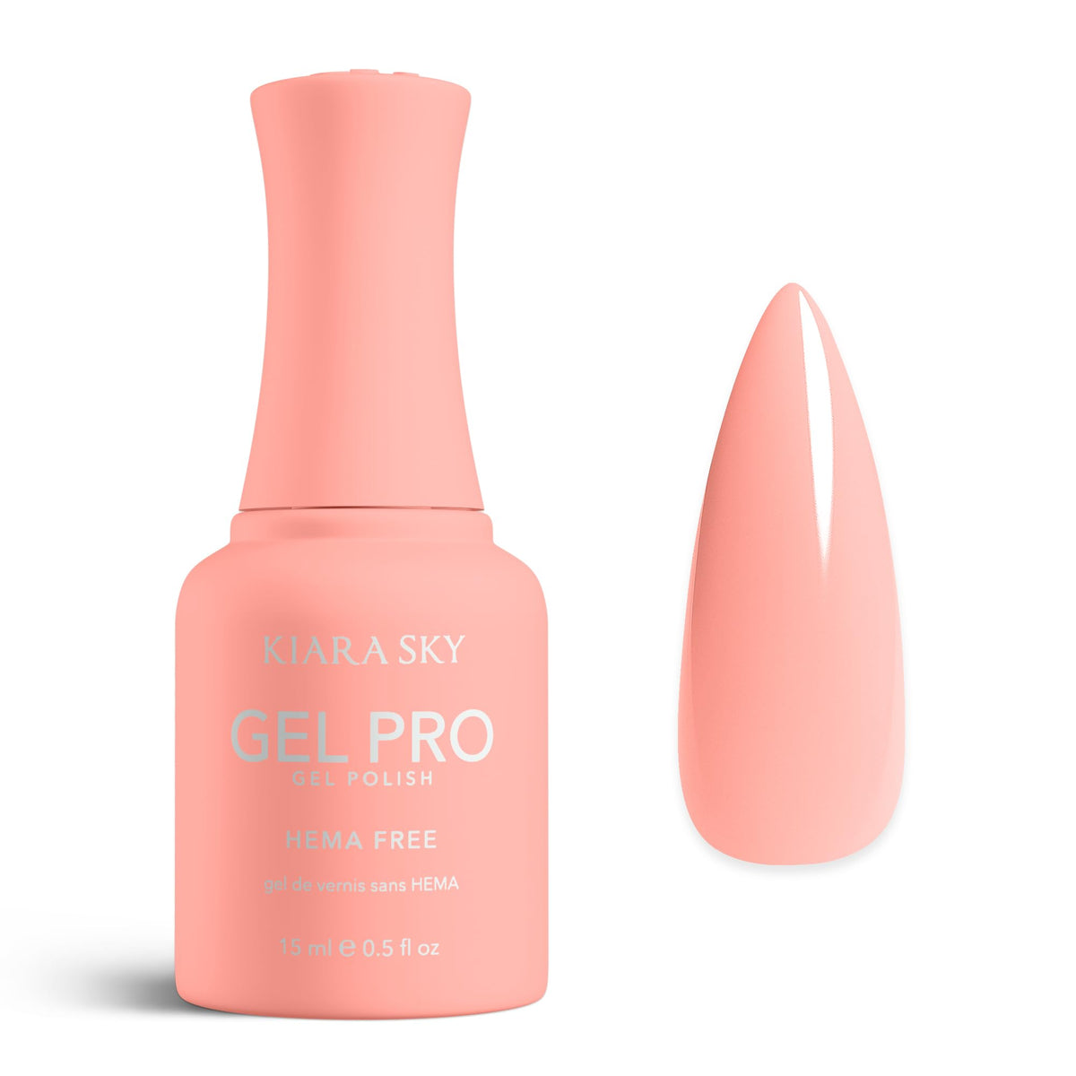 KIARA SKY Gel Pro HEMA-Free Gel Nail Polish | Full Coverage, 28+ Day Wear, Self-Leveling, UV/LED Soak-Off, 0.5 fl oz | Peach Soufflé #028