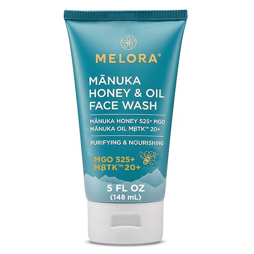 MELORA Manuka Honey Face Wash (5 Oz), Daily Skin Care Facial Cleanser & Makeup Remover with Manuka Honey & Oil for Dry or Sensitive Skin - Anti-Aging Beauty & Personal Care MELORA