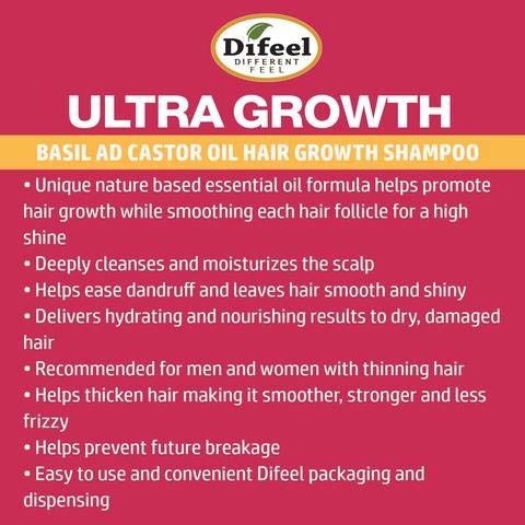 Difeel Ultra Growth 3-PC Set: Shampoo 12 oz, Conditioner 12 oz & Hair Oil 8 oz Beauty & Personal Care Difeel
