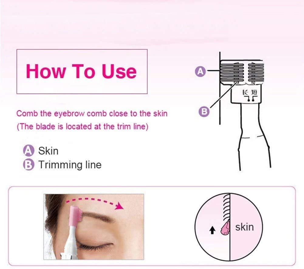 DABEDE Eyebrow Trimmer, Razor for Women Electric Facial Hair Remover, with Comb Eyebrow Epilator No Pulling Sensation Painless for Face Chin Neck Beauty and Personal Care DABEDE
