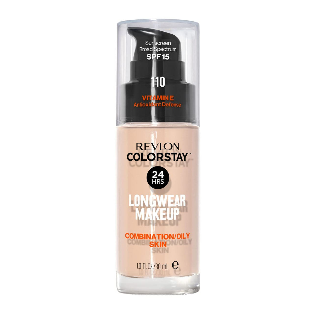 Revlon Colorstay Liquid Foundation Makeup with Pump 110 Ivory Combination/Oily Skin ,1 Fl Oz Beauty & Personal Care REVLON