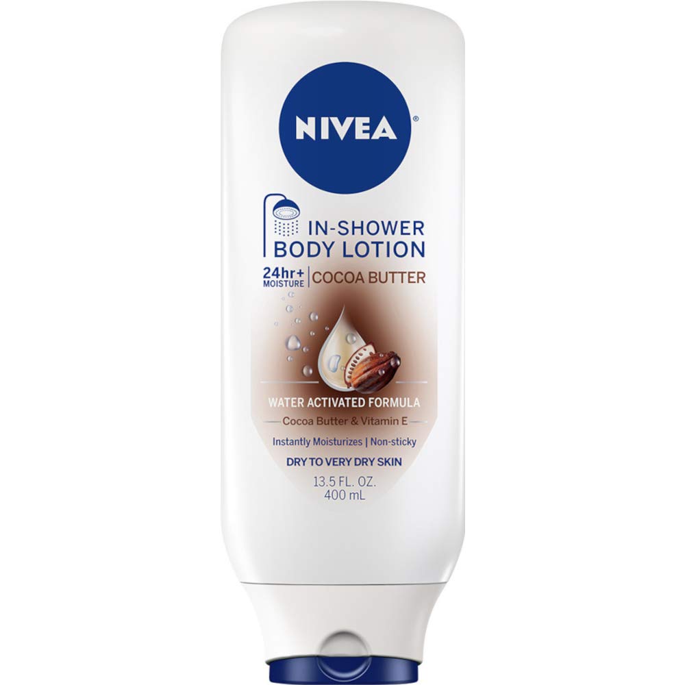 NIVEA Lotion In-Shower Cocoa Butter 13.5 Ounce (Dry To Very Dry) (400ml) (Pack of 3) Beauty & Personal Care NIVEA