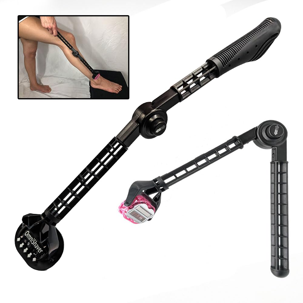 OmniShaver Extender Handle - Full Body Shaver for Men & Women with 20" Extension Holder - Adjustable & Foldable, Includes Detachable Lotion Applicator Beauty and Personal Care OmniShaver