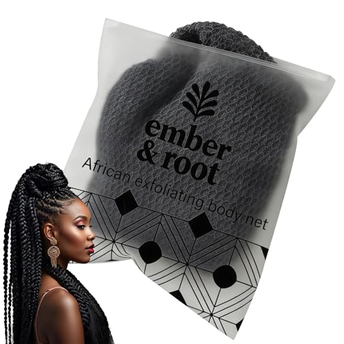 Ember and Root African Exfoliating Body Net Sponge, Ember and Root African Net Sponge, Exfoliating Towel, Exfoliating Washcloth Face & Body Scrub Beauty and Personal Care ember and root