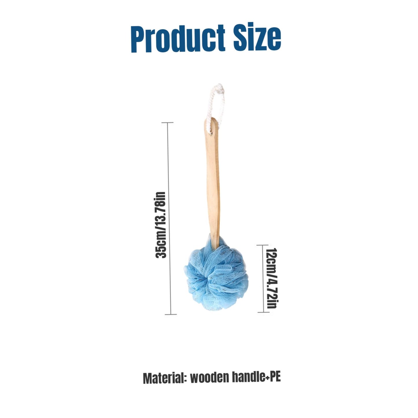 Loofah with Handle Back Scrubber for Shower Wooden Long Handle Shower Loofah Soft Nylon Mesh Shower Brush Bath Sponges for Body Exfoliating Beauty and Personal Care Xoeryoy