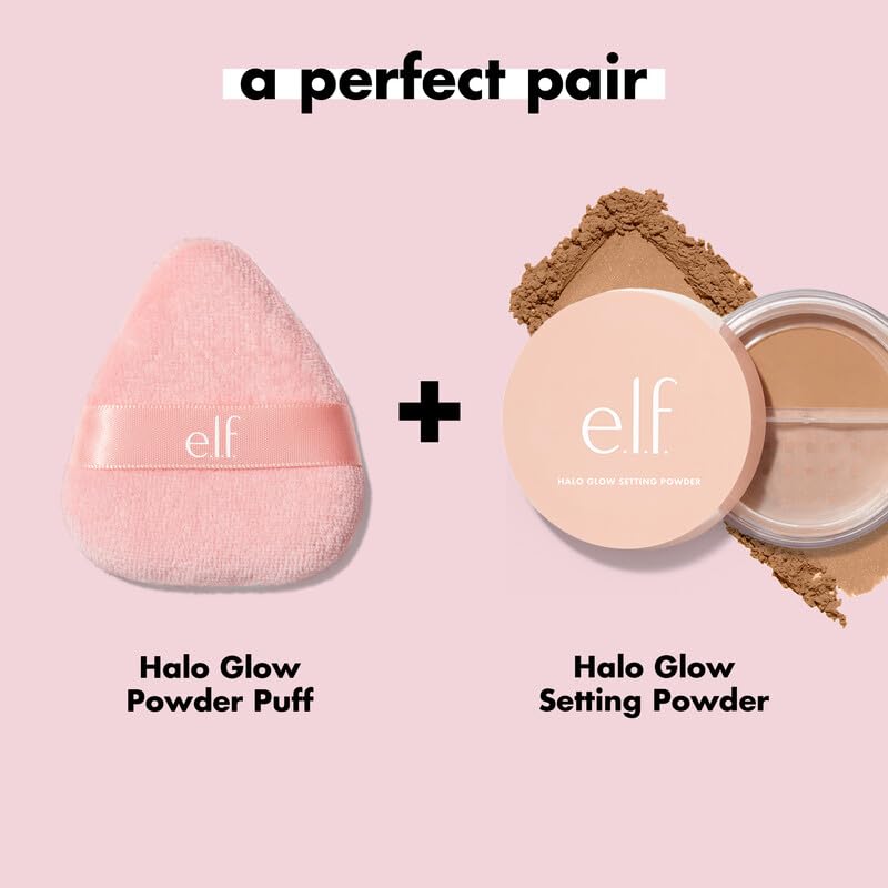 e.l.f. Halo Glow Powder Puff, Soft, Reusable Powder Puff For Applying Loose Or Pressed Powders, Easily Conforms To The Face, Vegan & Cruelty-free Beauty & Personal Care e.l.f.