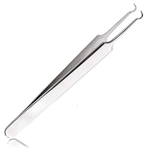 BEUKING Acne Blemish Blackhead Comedone Stainless Steel Nipper Blemish Extractor Tool for Remove Blackhead Acne Whitehead Pimple Bend Curved Tweezers Beauty & Personal Care BEUKING