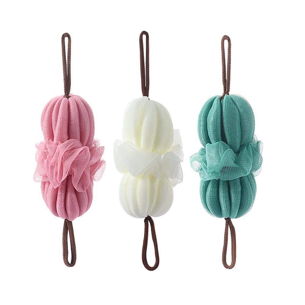 Long Bath Loofah Shower Sponge Mesh Pouf Stretchable Shower Ball Bath Body Back Brush Exfoliating Body Scrubber Mesh Pouf for Men and Women Pack of 3 Beauty and Personal Care N\A