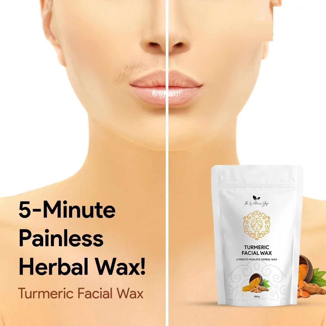 Turmeric Facial Wax Powder - 5 min Painless Natural Face Hair Removal Waxing Powder - Easy to use at home - No chemicals - No Irritation - No Skin Beauty and Personal Care OTAA
