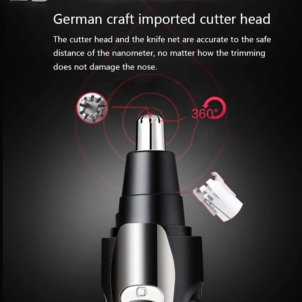 LEONYS Nose and Ear Hair Trimmer, 2 in 1 Ear Nose Hair Trimmer Clippers for Men and Women, USB Rechargeable, Waterproof Stainless Steel Head, Easy Beauty and Personal Care LEONYS