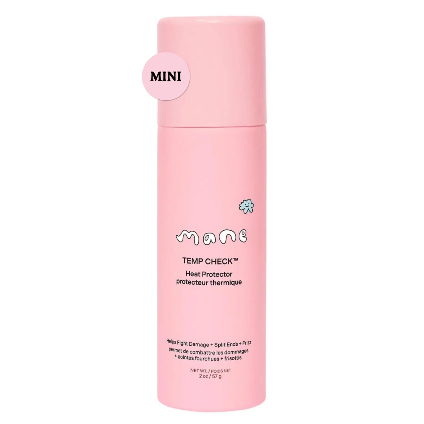 Mane Temp Check Heat Protection Spray for Hair - Anti Frizz Heat Protectant for All Hair Types - Helps Fight Damage, Split Ends & Breakage - Made Beauty & Personal Care Mane