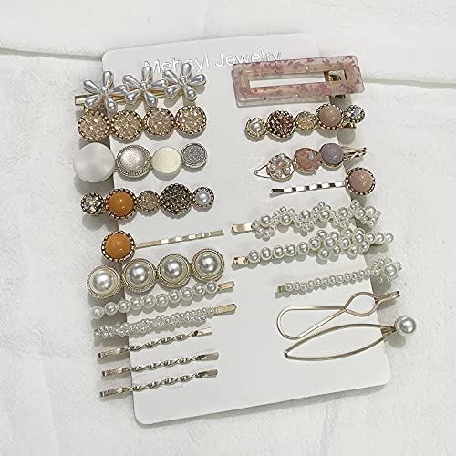 Mehayi 20 PCS Pearls Hair Clips Fashion Korean Style Acrylic ResinHairpins / Barrettes for Women and Ladies Girls Headwear Styling Tools Hair Beauty & Personal Care Mehayi