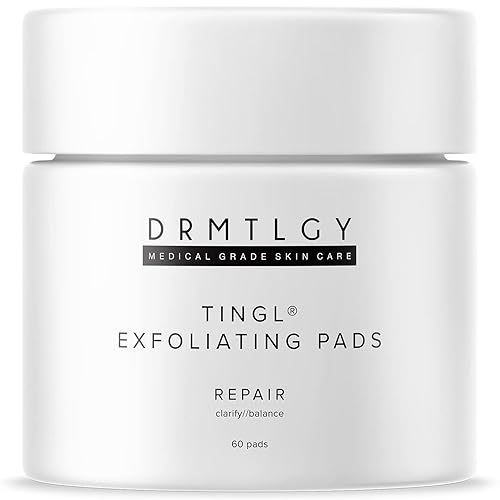 DRMTLGY Tingl Exfoliating Face & Body Pads - Glycolic, Lactic & Salicylic Acid for Acne, Pores, Blackheads & Wrinkles - AHA BHA Toner Pads for Oily Beauty & Personal Care DRMTLGY